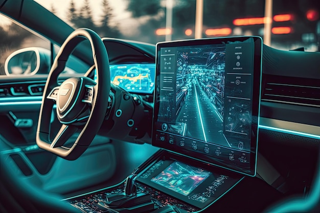Künstliche Intelligenz verwaltet den Transport ohne Fahrer-KI und zukünftige generative KI-Illustration