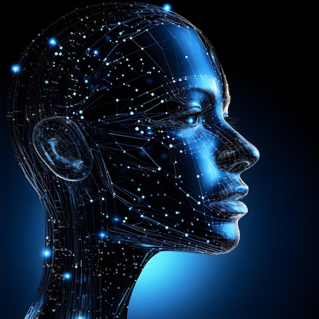 Künstliche Intelligenz Wireframe Human erstellt mit generativer KI