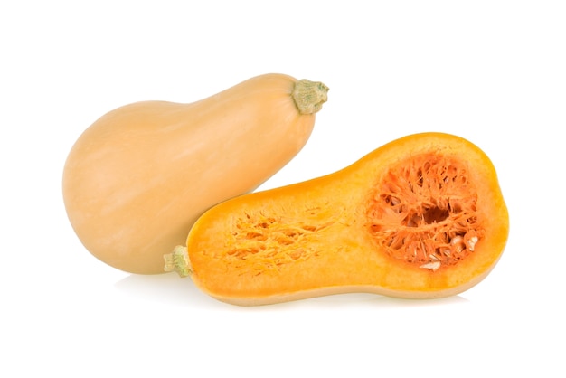 Kürbis Butternut isoliert auf weißem Hintergrund