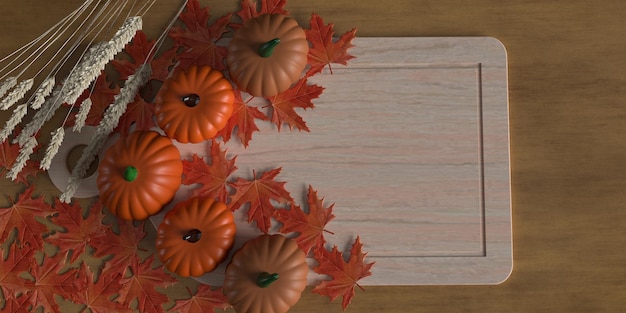 Kürbisblatt Herbst Frühling Saison Gemüse Obst Ernte natürlich Holz Hintergrund Tapete Kopie Raum orange gelb Farbe Tag Dekoration Ornament fröhliches Halloween 31 einunddreißig Monate Jahrgang