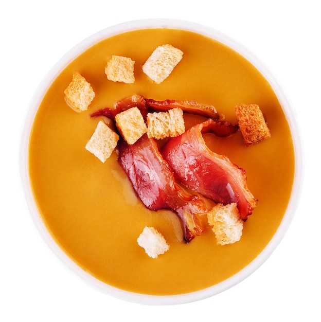 Kürbiscremesuppe mit Speck