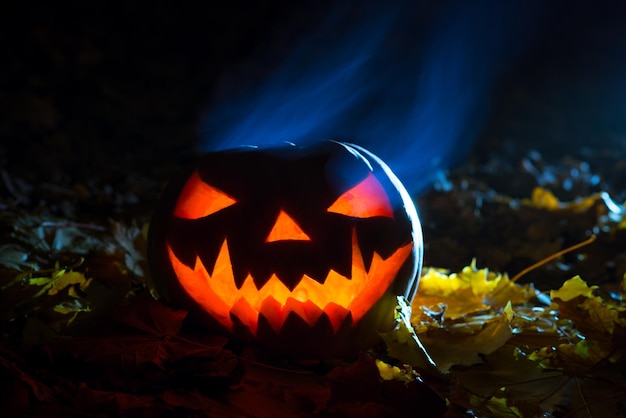 Kürbishalloween-Hintergrund nachts