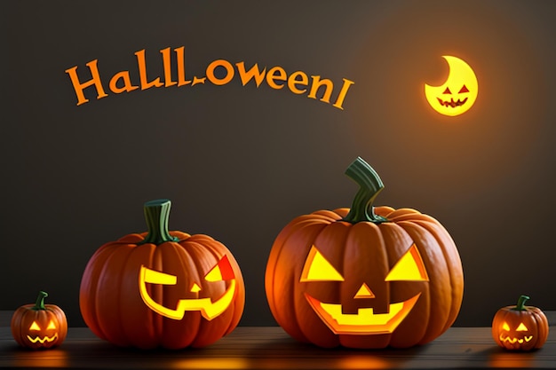 Kürbislaternen sind Kostüm-Requisiten für Halloween-Aktivitäten. Fröhliches Halloween-Hintergrundbild