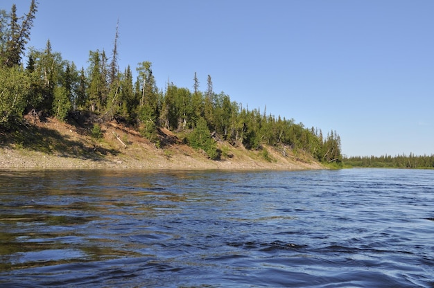 Küste Nördlicher borealer Fluss