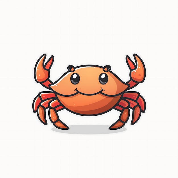 Küstenchoreographie Lebendige rote Krabbe, die seitwärts schwankt Animations-Aufkleber für mehr Spaß am Meer
