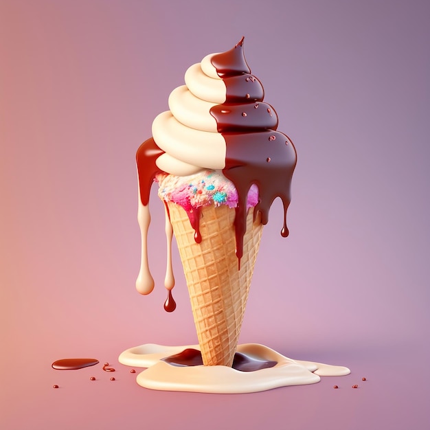 Kugeln voller Glück Ein AI-generiertes Produktfotografiebild von köstlichen Eistüten