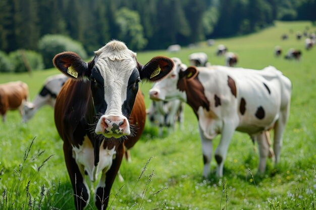 Kuhherde auf dem Sommergrünen Feld Kuhherde op Sommergrünem Feld