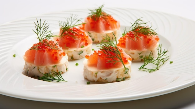 Kulinarisches Genuss Krabbenfleisch Tartlets mit rotem Fisch Gourmet Meeresfrüchte, um Ihr Speiseerlebnis zu verbessern