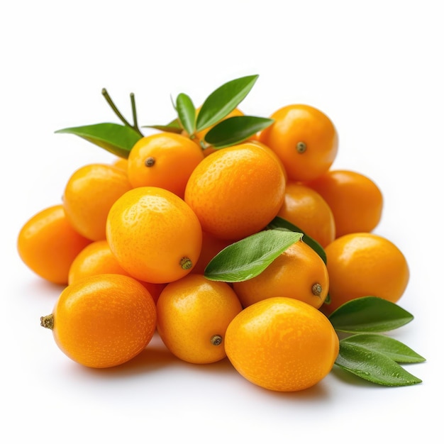 Kumquats isolados em fundo branco