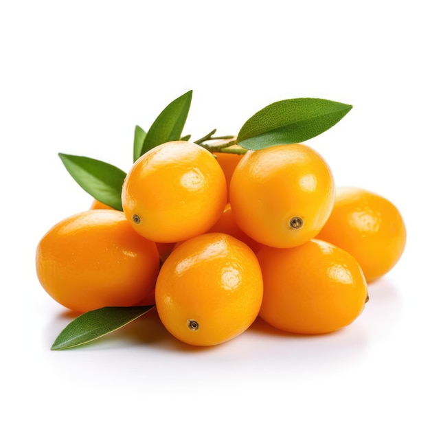 Kumquats isolados em fundo branco