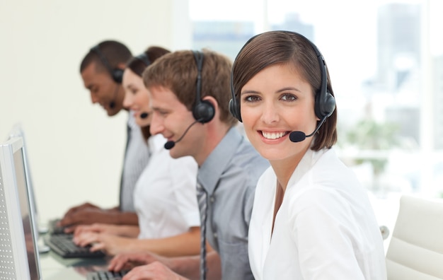 Kundendienstmitarbeiter in einem Call-Center