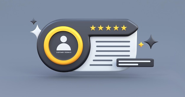 Kundenfeedback-Illustration mit schwarzem Hintergrund