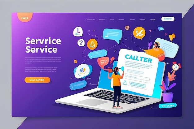 Kundenservice 247 Call Center Landing Page Online-Support-Center-Hilfe Vektor-Stock-Illustration