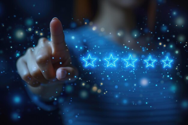 Kundenzufriedenheitsumfrage mit Fünf-Sterne-Bewertung