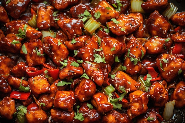 Foto kung pao hühnchen hintergrund mitnehmen mahlzeit traditionelle chinesische küche