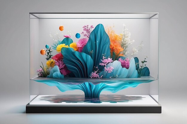 Foto kunst auf einem schwimmenden magnetischen flüssigkeitsdisplay mit sich verändernden mustern