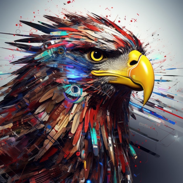 Kunst des lebendigen Adlers Schöne Illustration Bild Generative KI
