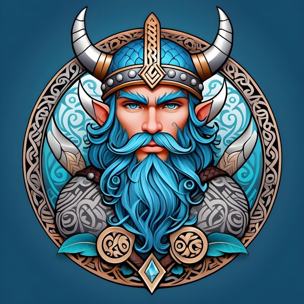 Kunst einer Viking-Krieger-Vektor-Illustrationsvorlage, die für T-Shirt-Logo-Design geeignet ist