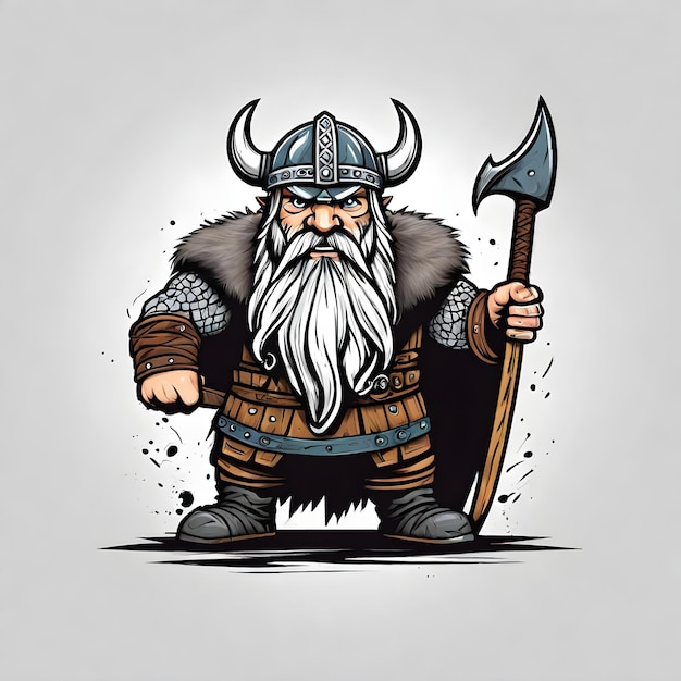Kunst einer Viking-Krieger-Vektor-Illustrationsvorlage, die für T-Shirt-Logo-Design geeignet ist