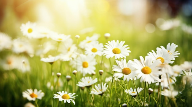 Kunst Gänseblümchen Sommer weiße Blume AI generiert