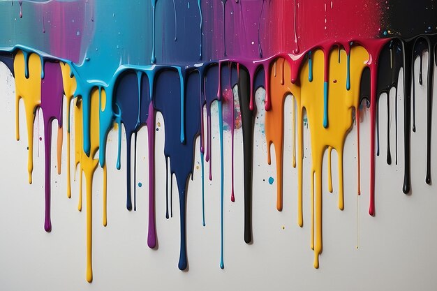Kunsthafte Farbtröpfchen an der Wand Kreativer Farbspritz