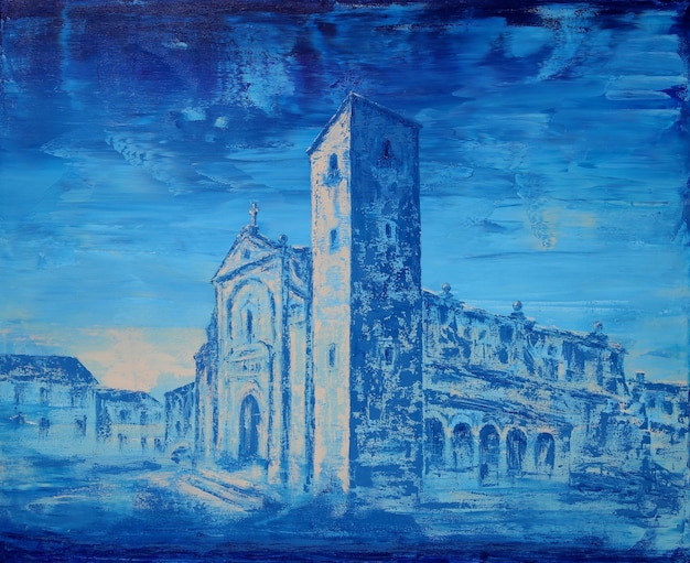 Foto kunstmalerei der kathedrale der spanischen stadt guijuelo