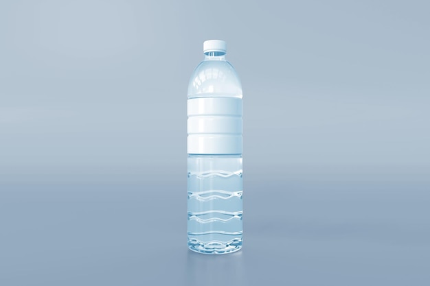 Kunststoff-Wasserflasche 3D-Render-Mockup. Hohe Auflösung.