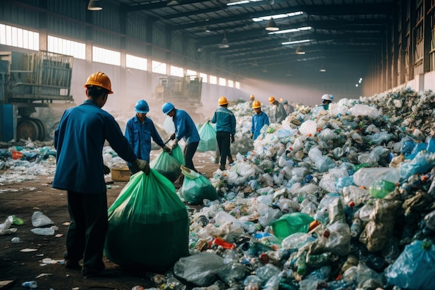 Kunststoffrecyclinganlage mit generativer KI für Arbeiter