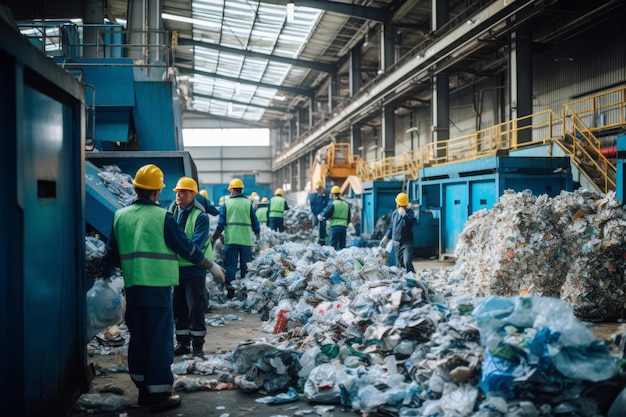 Kunststoffrecyclinganlage mit generativer KI für Arbeiter