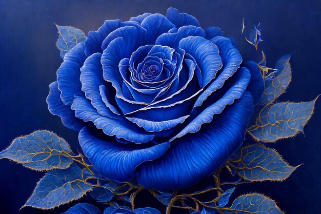 Kunstwerk einer blauen Rose