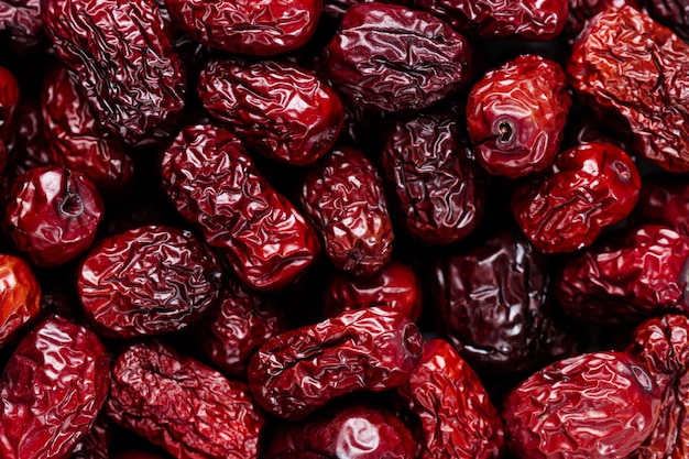 Kurma Merah oder rote Datteln oder Angco sind getrocknete Unabi-Früchte oder Jujube