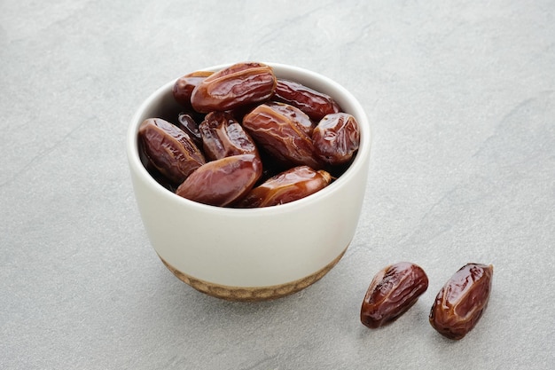 Kurma Tunísia Sweet Dried Dates frutos de palmeira Foco selecionado