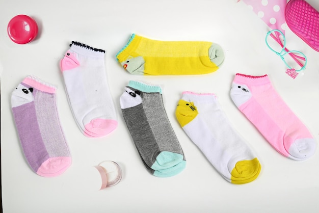 kurze Socken Draufsicht weibliche Mädchen Socken isoliert