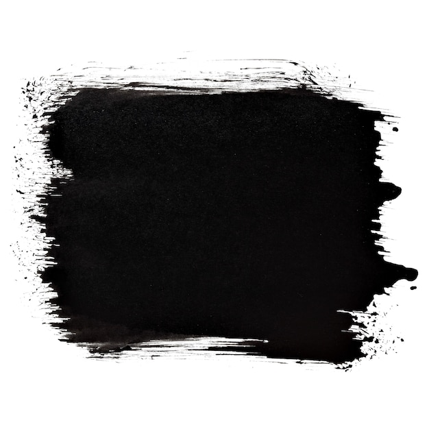 Kurzer schwarzer dicker Pinselstrich lokalisiert auf dem weißen Hintergrund. Rasterdarstellung