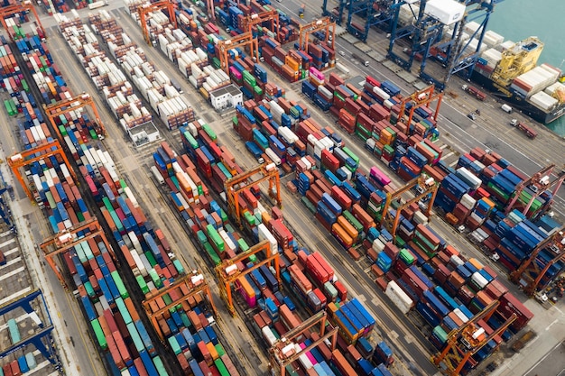 Kwai Tsing, Hong Kong, 09 de outubro de 2018:- Kwai Tsing Container Terminals em Hong Kong