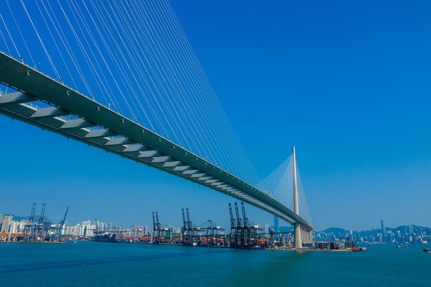 Kwai Tsing, Hongkong, 21. Februar 2020: Ting-Kau-Brücke