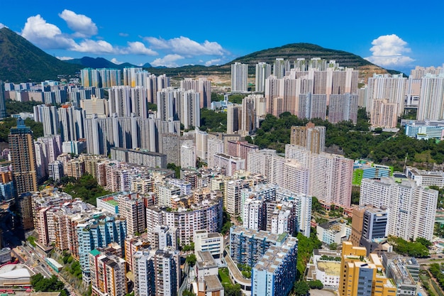 Kwun Tong, Hong Kong 06 de setembro de 2019: Vista superior da cidade de Hong Kong