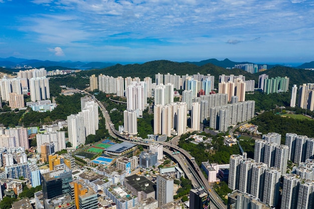 Kwun Tong, Hong Kong 06 de setembro de 2019: Vista superior da cidade de Hong Kong