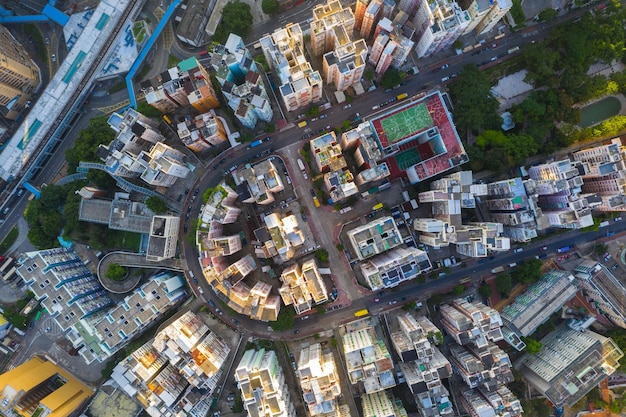 Kwun Tong, Hong Kong 6 de septiembre de 2019: Ciudad de Hong Kong desde la parte superior