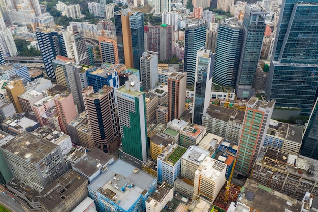 Kwun Tong, Hongkong, 02. Juni 2019: Blick von oben auf die Stadt Hongkong