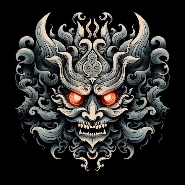 Kykotsu-Masken-Tattoo-Design-Illustration