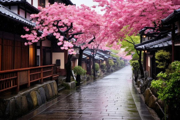 Kyoto, Japão, na primavera, no distrito de Higashiyama