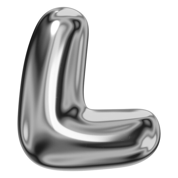 Foto l alfabeto png pegatina 3d cromado diseño de globo metálico fondo transparente