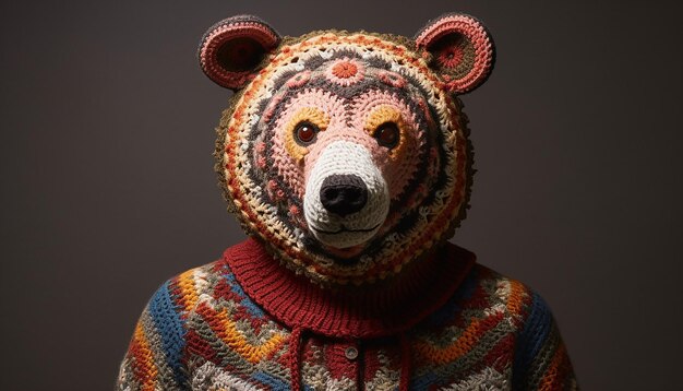 Foto lã de crochet de urso quente