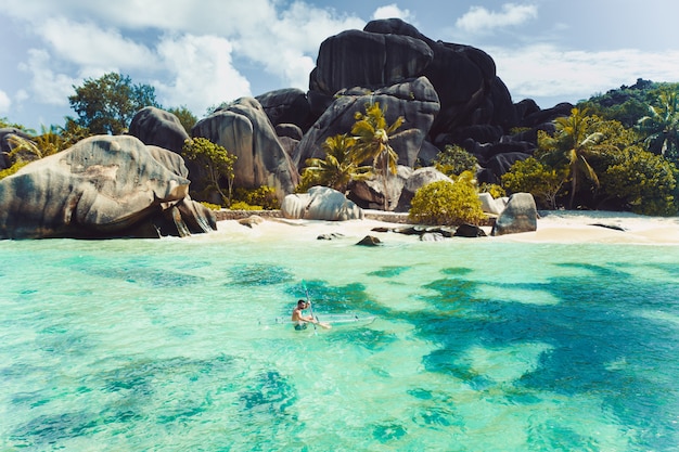 La digue, praia seychelles