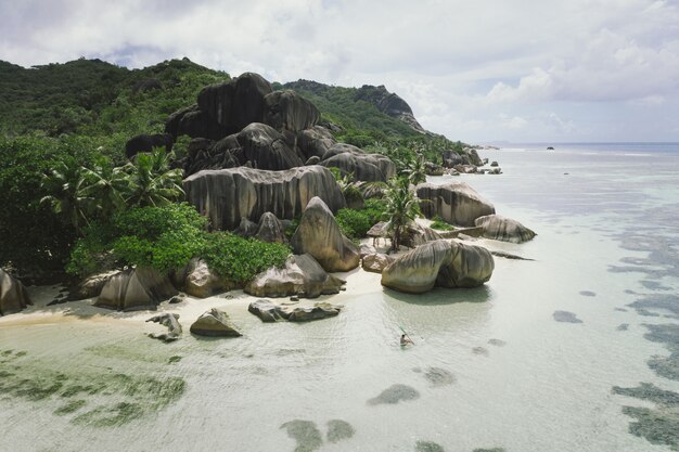 Foto la digue, praia seychelles