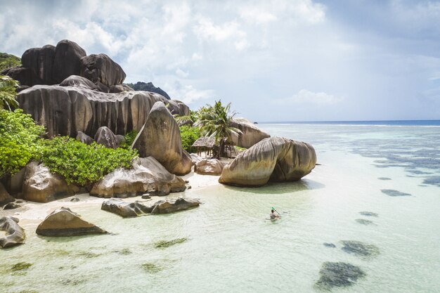 La Digue, Strand der Seychellen