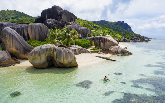 La Digue, Strand der Seychellen