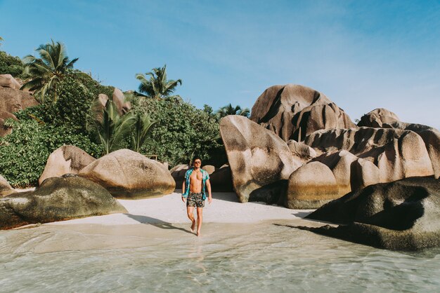 La Digue, Strand der Seychellen