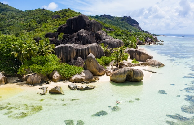 La Digue, Strand der Seychellen